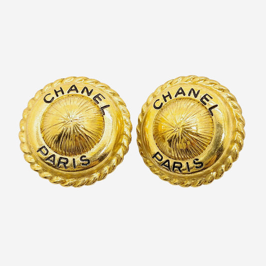 Chanel 24k Gold-Plated Clip-on Earrings