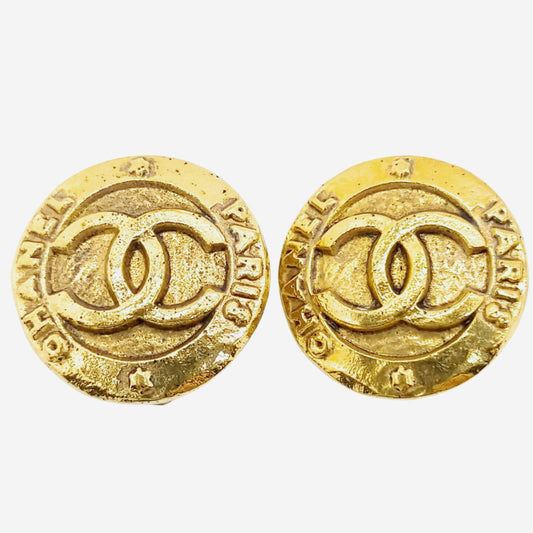 Chanel 24k Gold-Plated Clip-on Earrings