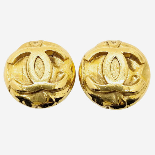 Chanel 24k Gold-Plated Clip-on Earrings